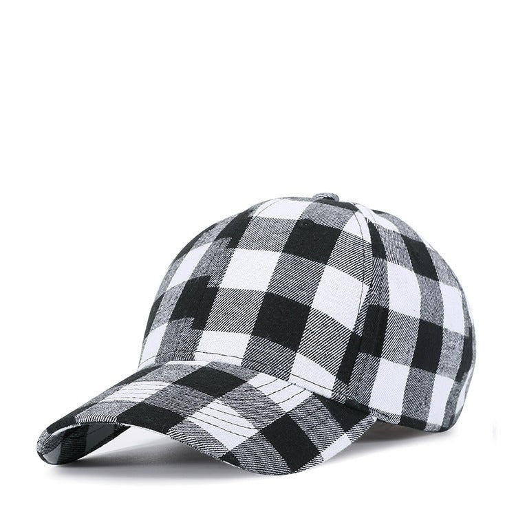 Black Red Check Peak Baseball Hat - Urban Caps
