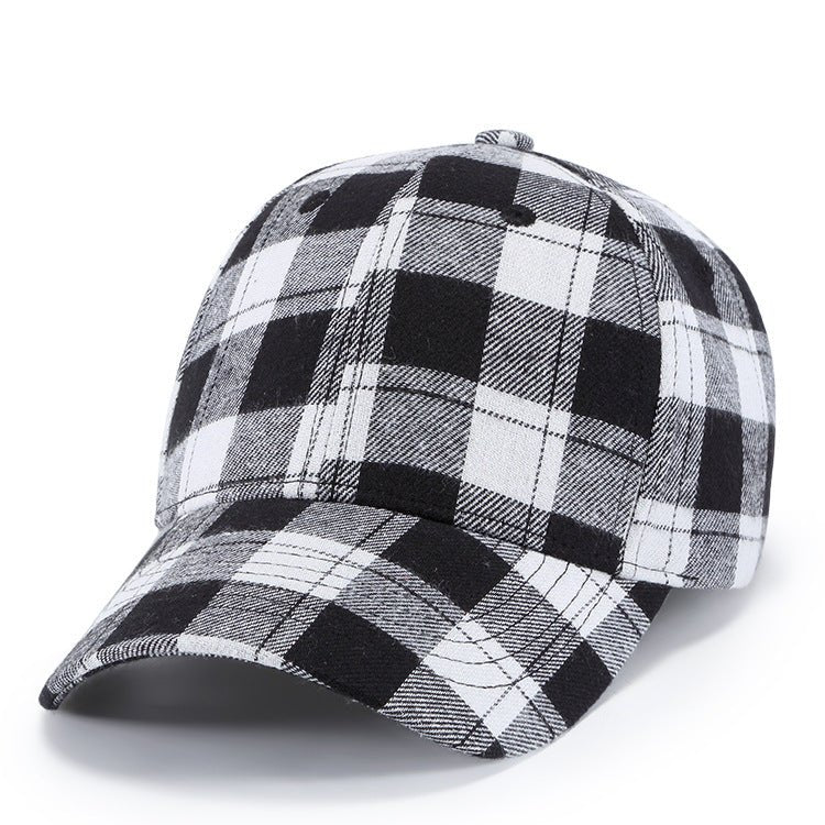 Black Red Check Peak Baseball Hat - Urban Caps