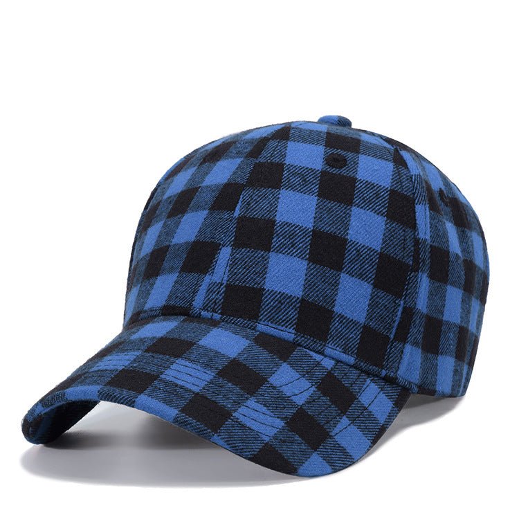 Black Red Check Peak Baseball Hat - Urban Caps