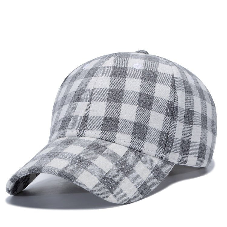 Black Red Check Peak Baseball Hat - Urban Caps
