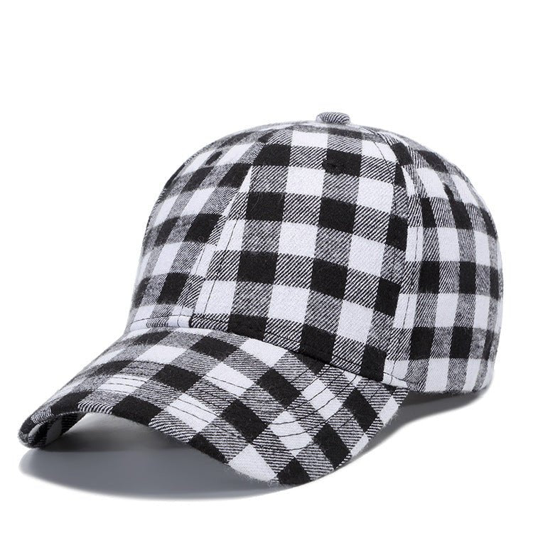Black Red Check Peak Baseball Hat - Urban Caps