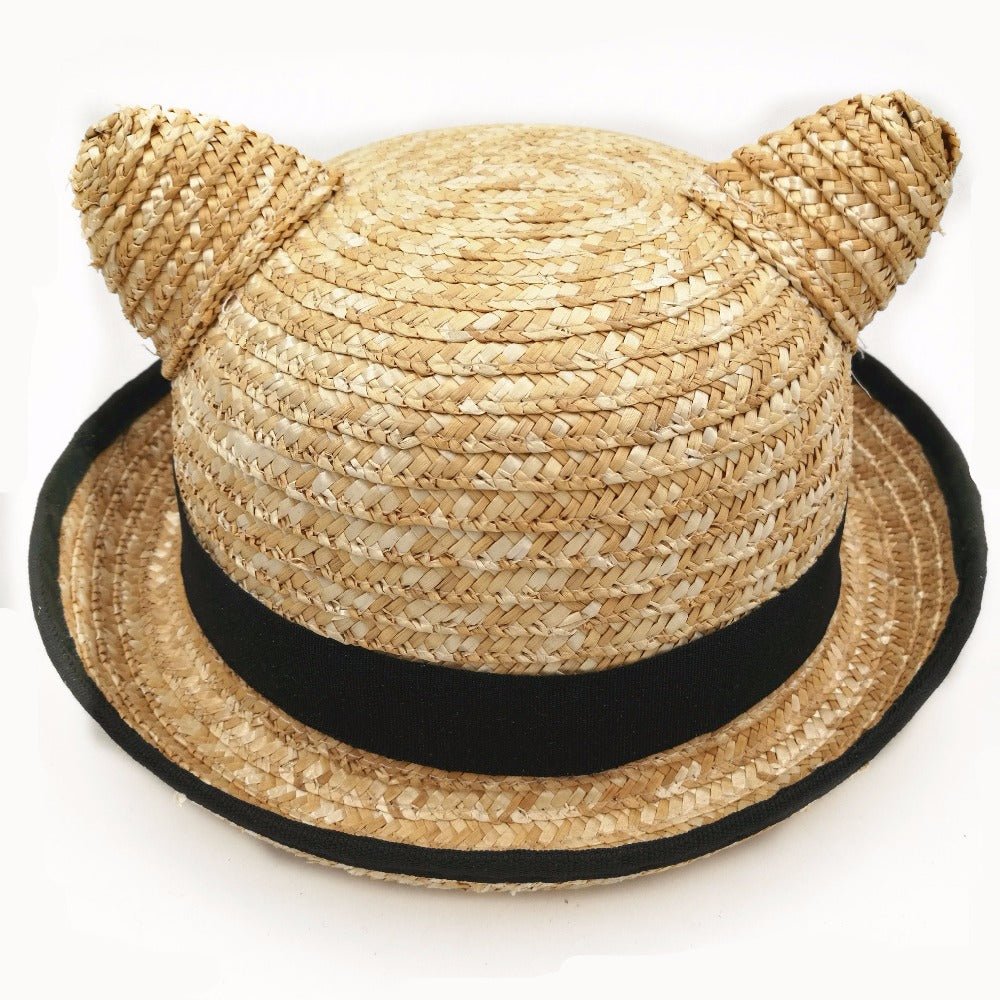 Cat Ear Straw Hat - Urban Caps