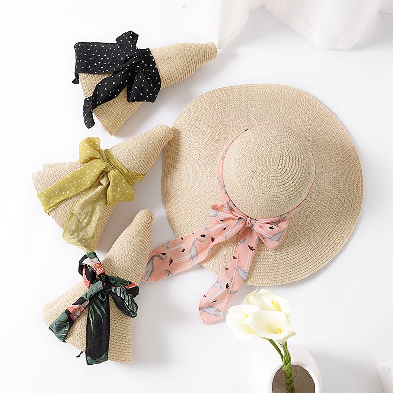 Chiffon Streamer Straw Hat - Urban Caps