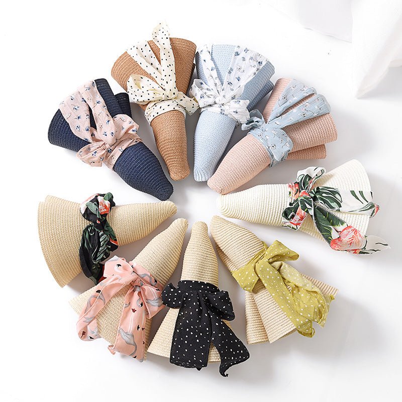 Chiffon Streamer Straw Hat - Urban Caps