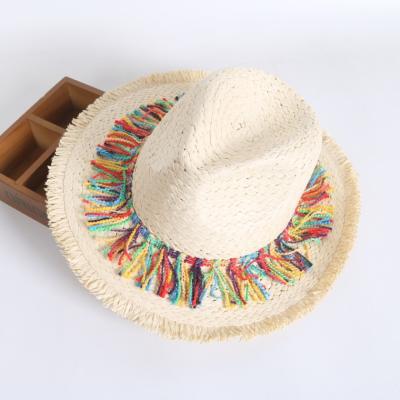 Color Fringed Surafi Straw Hat - Urban Caps