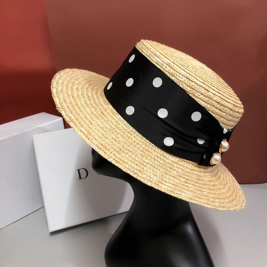 Cute Polka Dot Straw Hat - Urban Caps