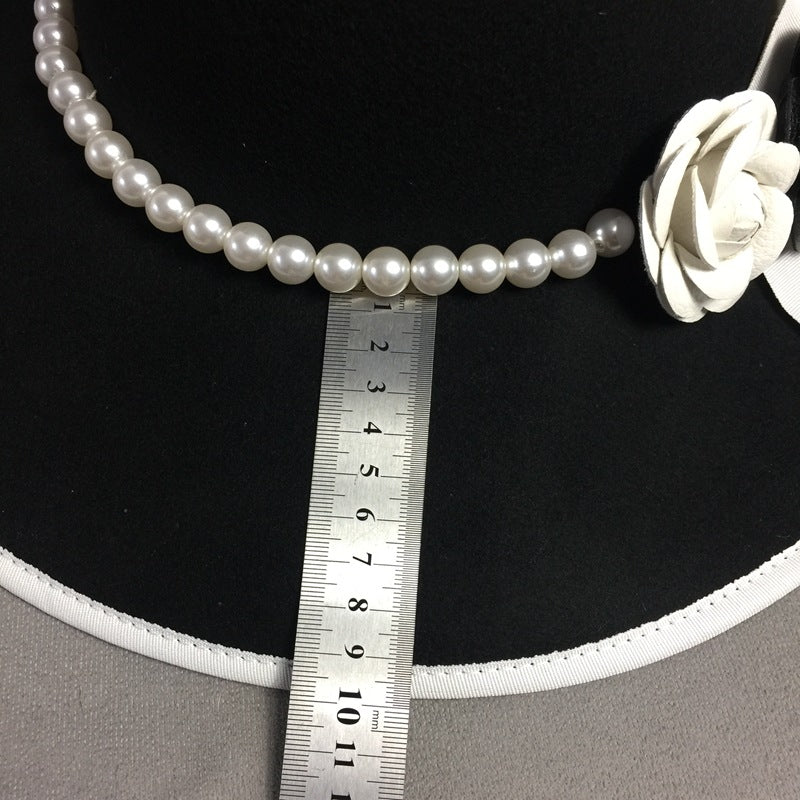 Elegant Flower Pearl Fisherman Hat Small Incense Top Fedoras Hat - Urban Caps