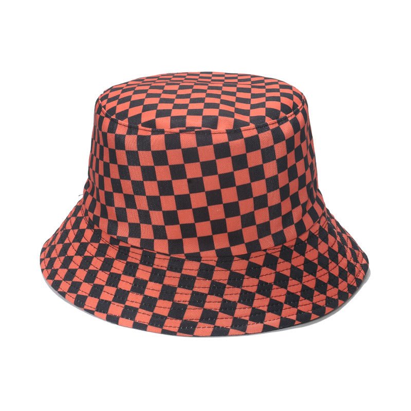 Fashion Personality Black And White Checkerboard Plaid Fisherman Hat Fedoras Hat - Urban Caps