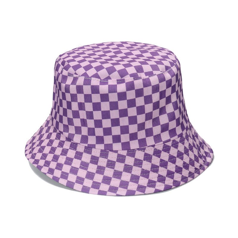 Fashion Personality Black And White Checkerboard Plaid Fisherman Hat Fedoras Hat - Urban Caps