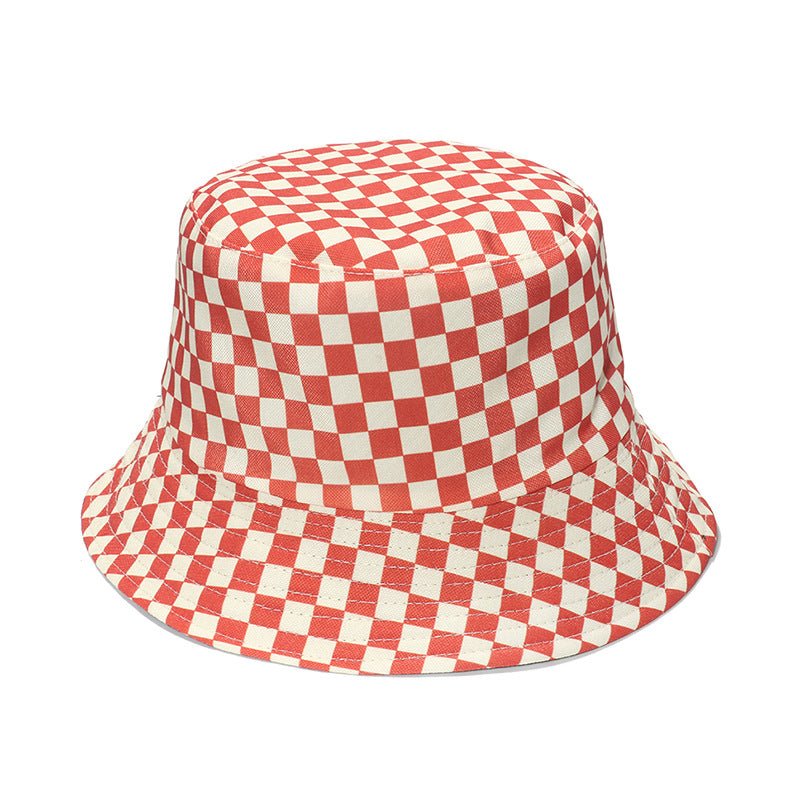 Fashion Personality Black And White Checkerboard Plaid Fisherman Hat Fedoras Hat - Urban Caps
