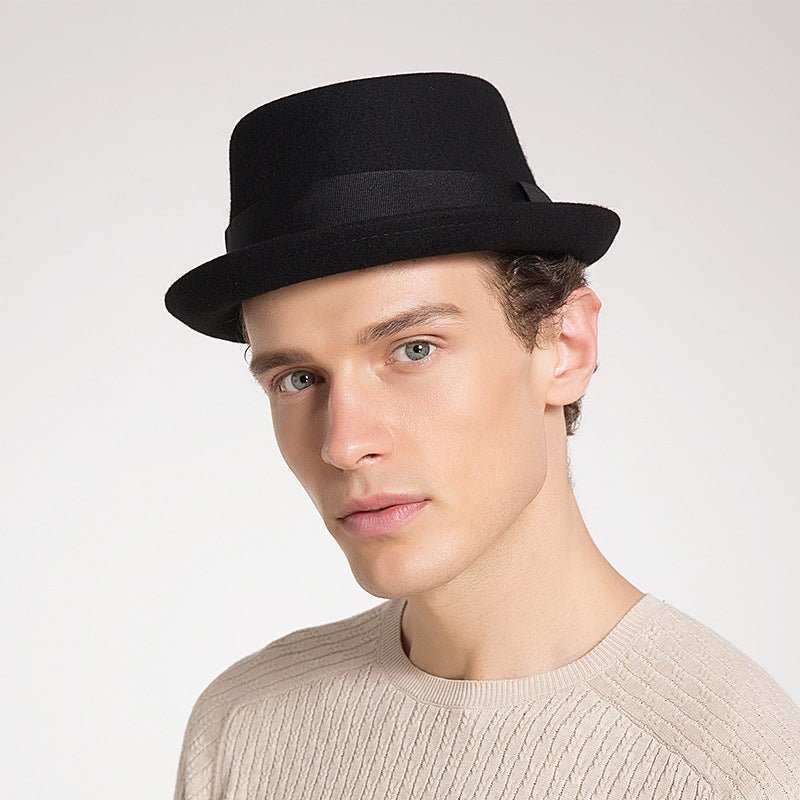 Fashionable And Simple Men's Warm Fashion Woolen Fedoras Hat - Urban Caps