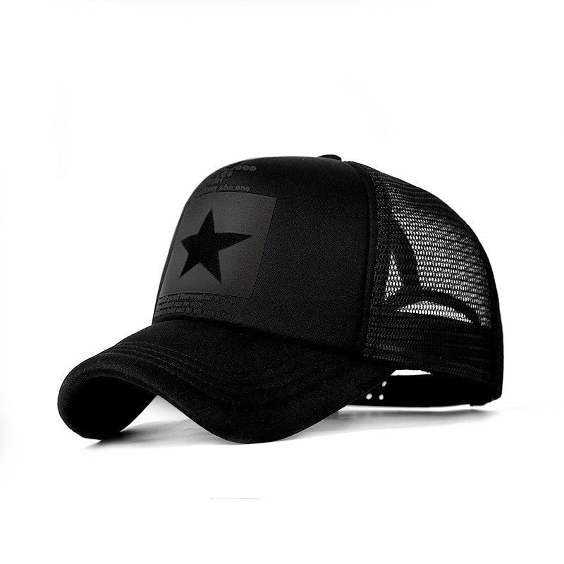 Five-pointed Star Print Mesh Cap Visor Cap - Urban Caps