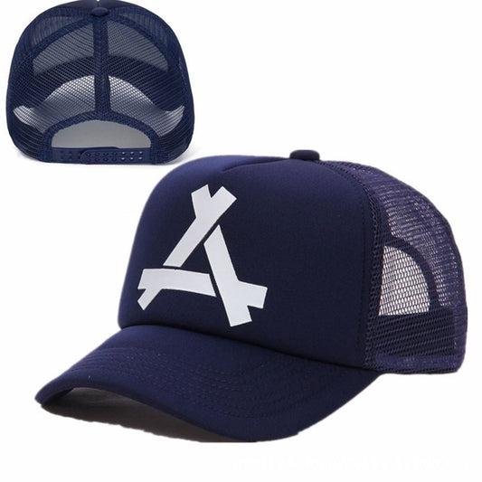 Flat Along The Letters Weave Dome Baseball Cap Mesh Breathable Flat Cap - Urban Caps