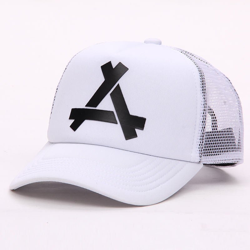 Flat Along The Letters Weave Dome Baseball Cap Mesh Breathable Flat Cap - Urban Caps