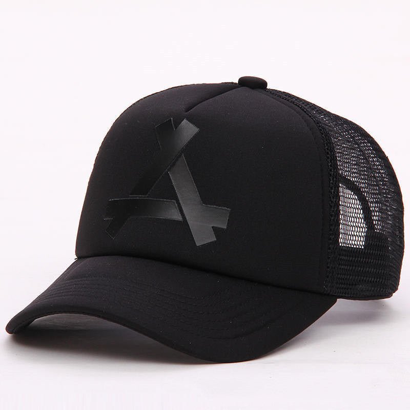 Flat Along The Letters Weave Dome Baseball Cap Mesh Breathable Flat Cap - Urban Caps