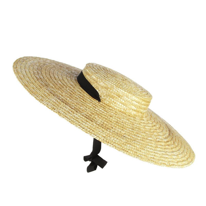 Flat Top Big Brim Straw Hat - Urban Caps