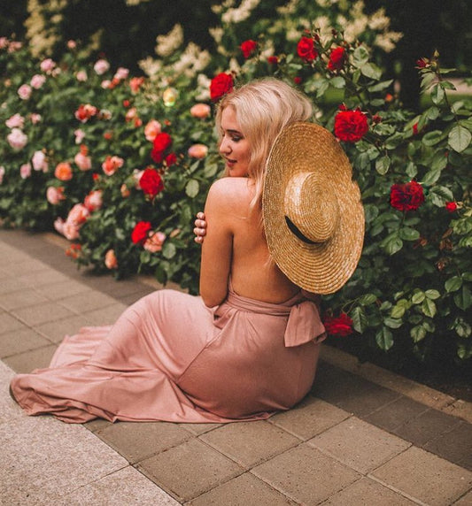 Flat Top Big Brim Straw Hat - Urban Caps