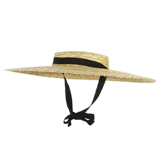 Flat Top Big Brim Straw Hat - Urban Caps