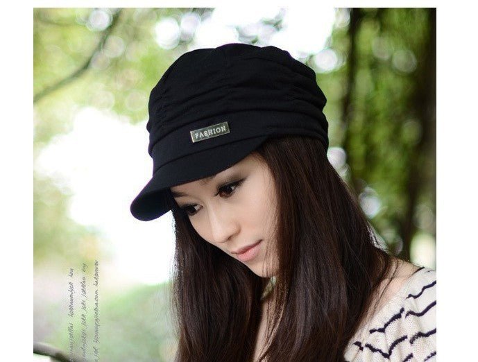 Flat Top Duck Tongue Pleated Beret Flat Cap - Urban Caps