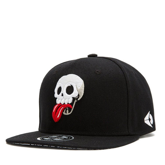 Hip Hop Flat-edge Fashion Skull Embroidery Baseball Cap Flat Cap - Urban Caps