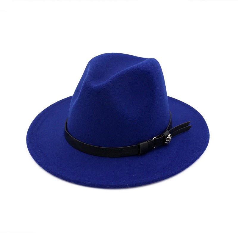 Jazz Flat Brim Felt Straight Brim Hat Fedoras Hat - Urban Caps