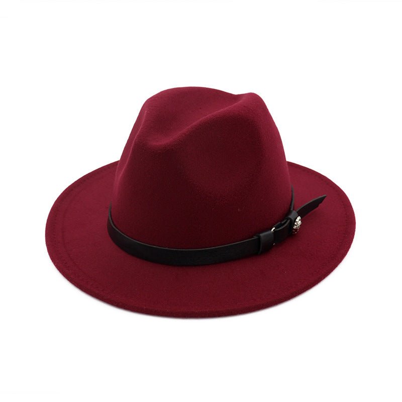 Jazz Flat Brim Felt Straight Brim Hat Fedoras Hat - Urban Caps