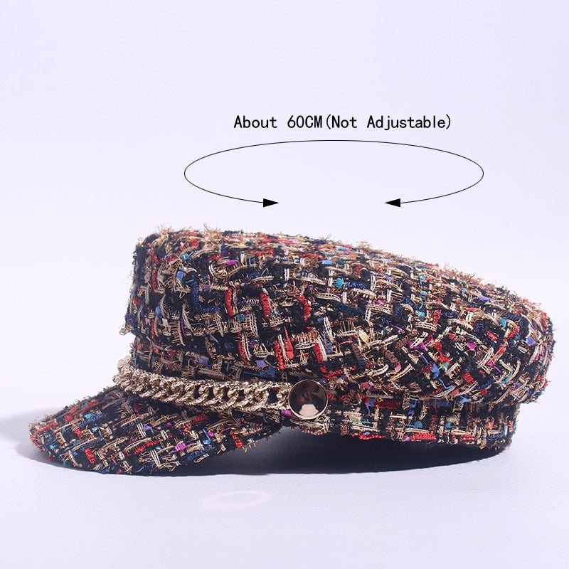 Ladies Peaked Cap Octagonal Cap Fashion Military Cap Flat Cap - Urban Caps