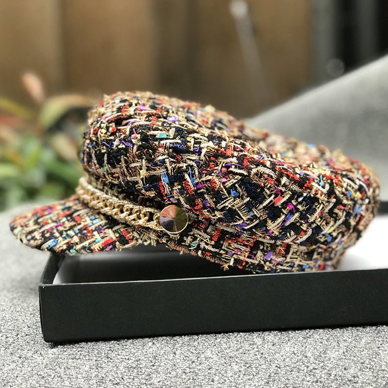 Ladies Peaked Cap Octagonal Cap Fashion Military Cap Flat Cap - Urban Caps