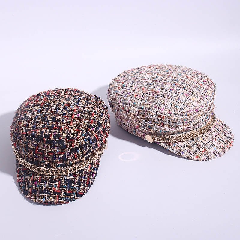 Ladies Peaked Cap Octagonal Cap Fashion Military Cap Flat Cap - Urban Caps