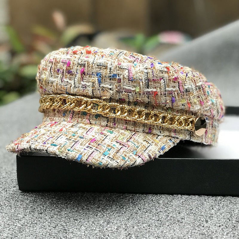 Ladies Peaked Cap Octagonal Cap Fashion Military Cap Flat Cap - Urban Caps