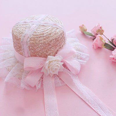 Lolita Lace Straw Hat - Urban Caps