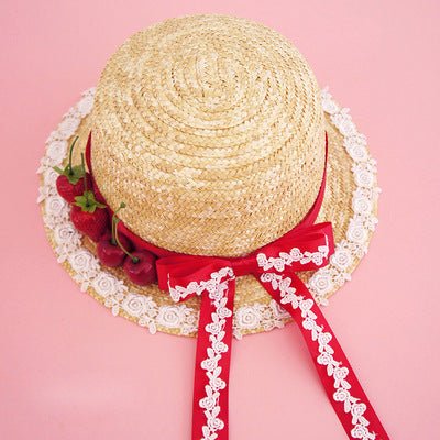 Lolita Lace Straw Hat - Urban Caps