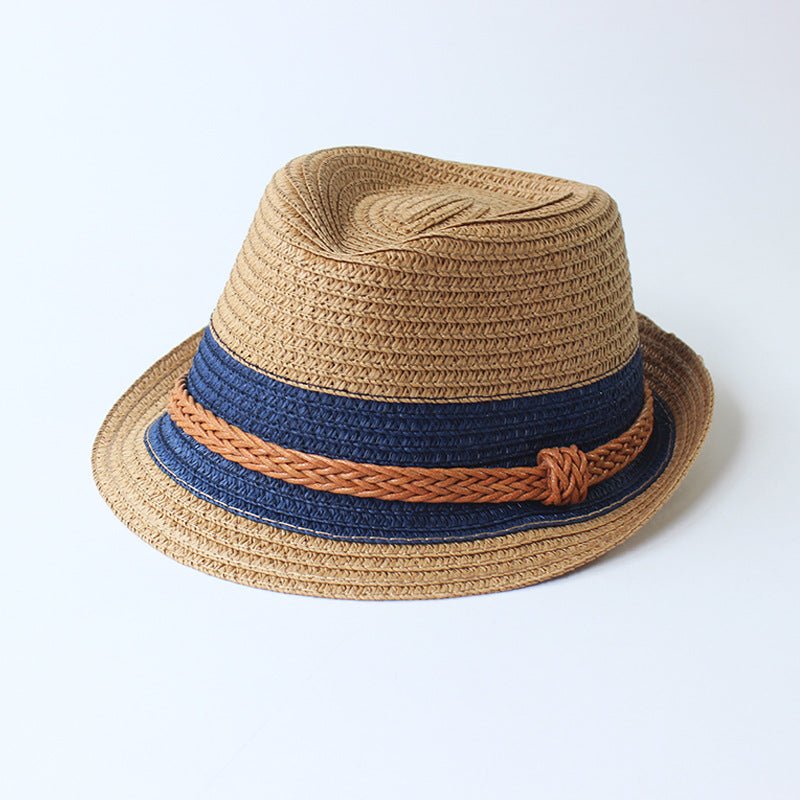 Male Contrasting Color Straw Hat - Urban Caps