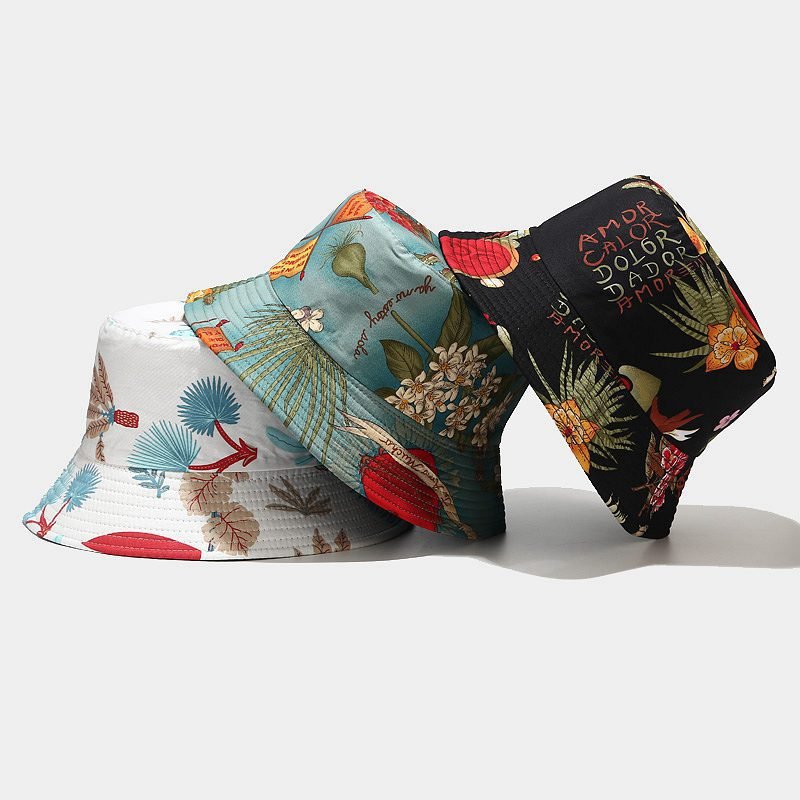 Marine Plant Pattern Double-sided Fisherman Hat Fedoras Hat - Urban Caps