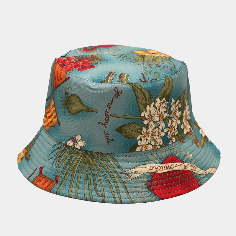 Marine Plant Pattern Double-sided Fisherman Hat Fedoras Hat - Urban Caps