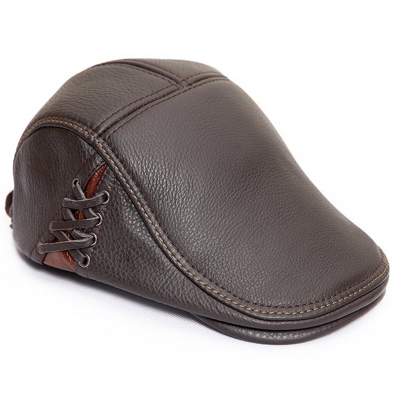 Men's Leather Cap Flat Cap - Urban Caps