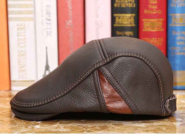 Men's Leather Cap Flat Cap - Urban Caps