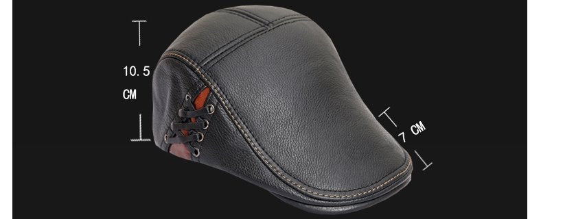 Men's Leather Cap Flat Cap - Urban Caps