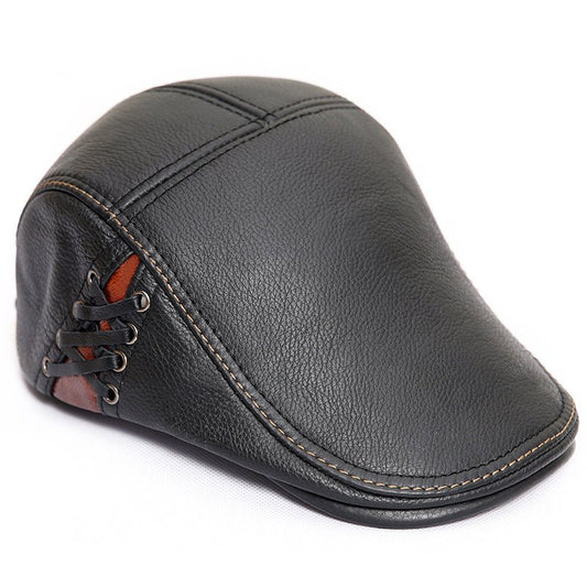 Men's Leather Cap Flat Cap - Urban Caps