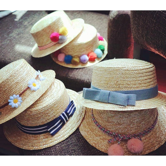 Mesh Polka Dot Bow Straw Hat - Urban Caps