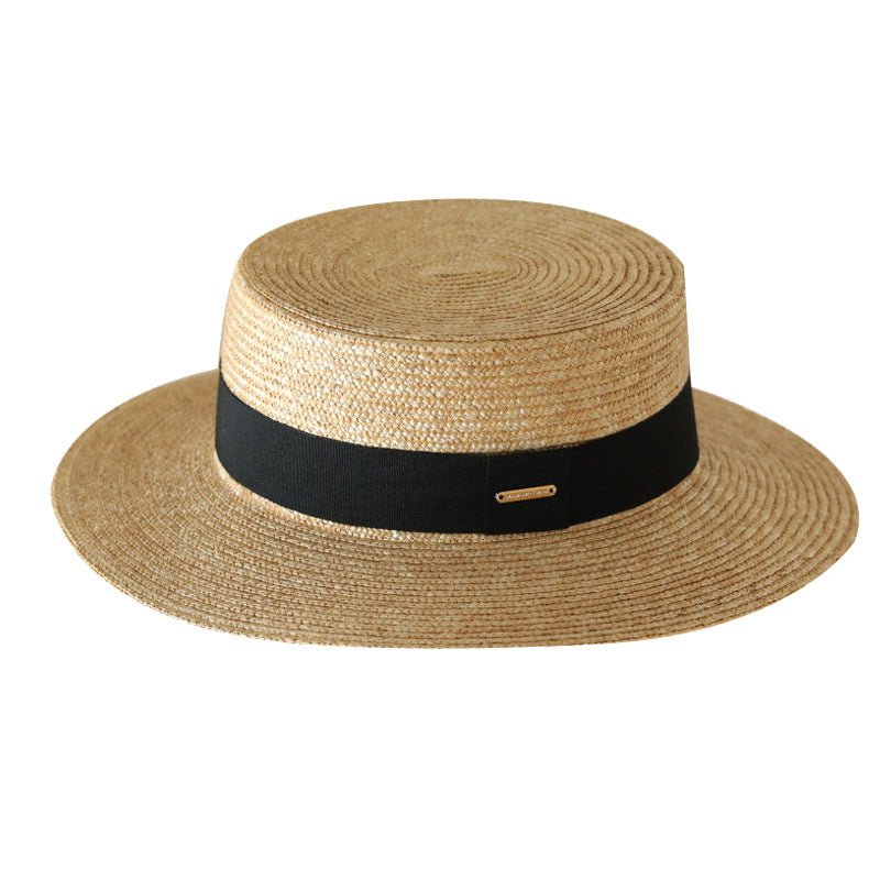 Net Red Flat-Top Straw Hat - Urban Caps
