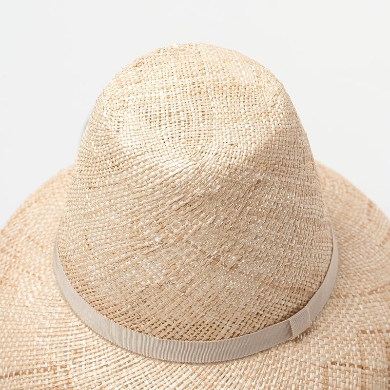 New Fashion High Top Treasure Grass Big Brim Straw Hat Outdoor Travel Hat - Urban Caps
