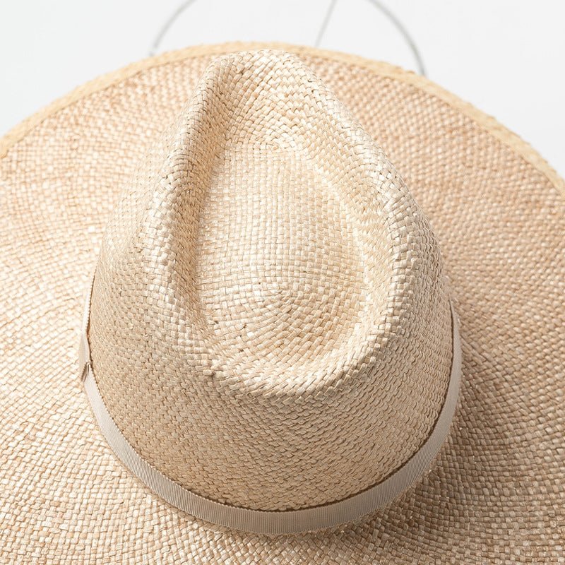 New Fashion High Top Treasure Grass Big Brim Straw Hat Outdoor Travel Hat - Urban Caps
