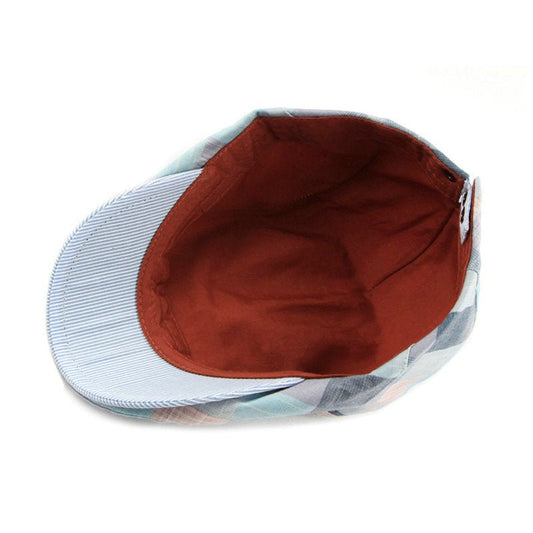 Peaked Cap Women British Checkered Beret Flat Cap - Urban Caps