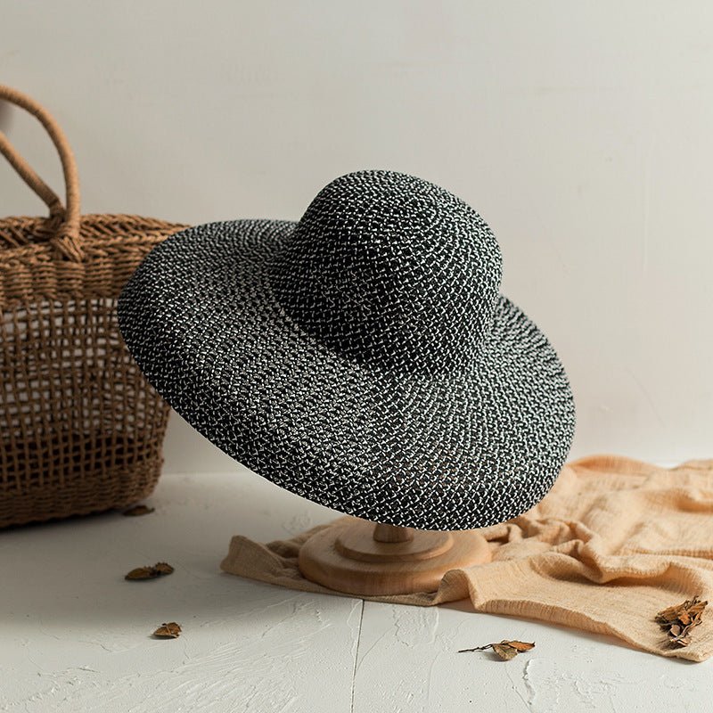 Retro Round Top Big Straw Hat Ladies Sun Hats Travel Hat - Urban Caps