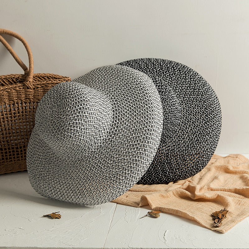 Retro Round Top Big Straw Hat Ladies Sun Hats Travel Hat - Urban Caps