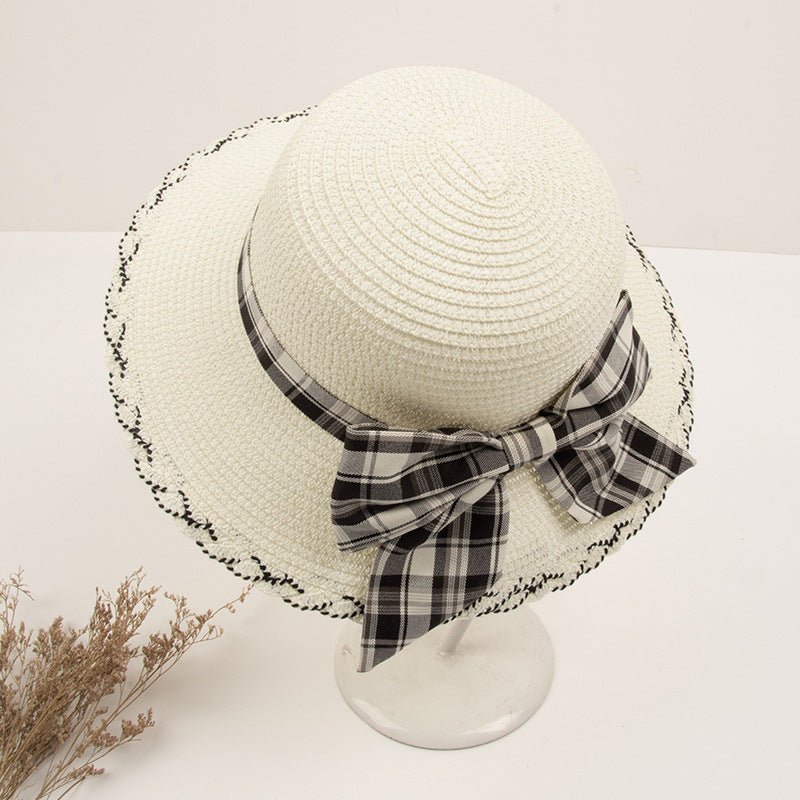 Small Bow Style Wild Straw Hat - Urban Caps