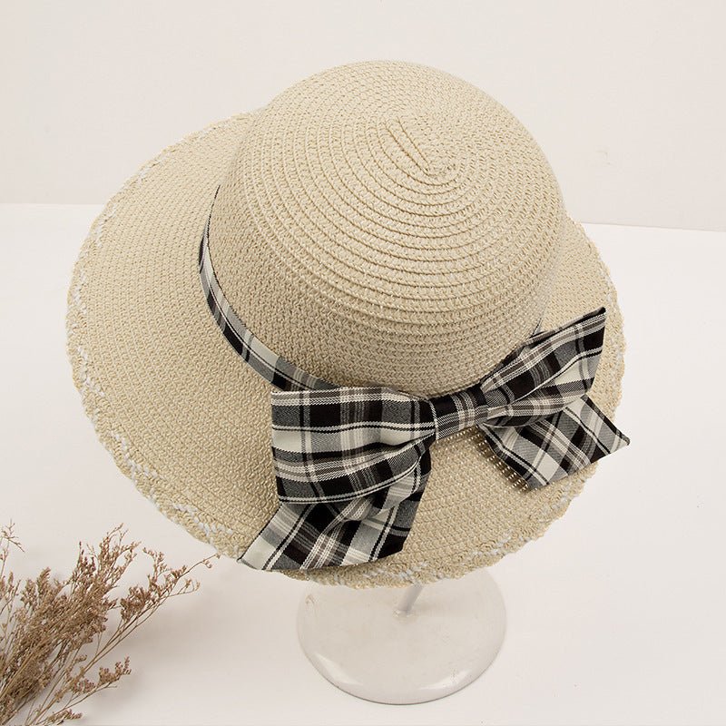Small Bow Style Wild Straw Hat - Urban Caps
