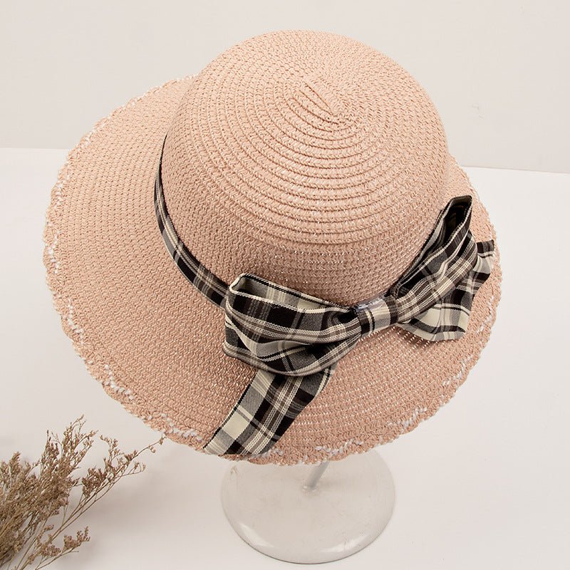 Small Bow Style Wild Straw Hat - Urban Caps