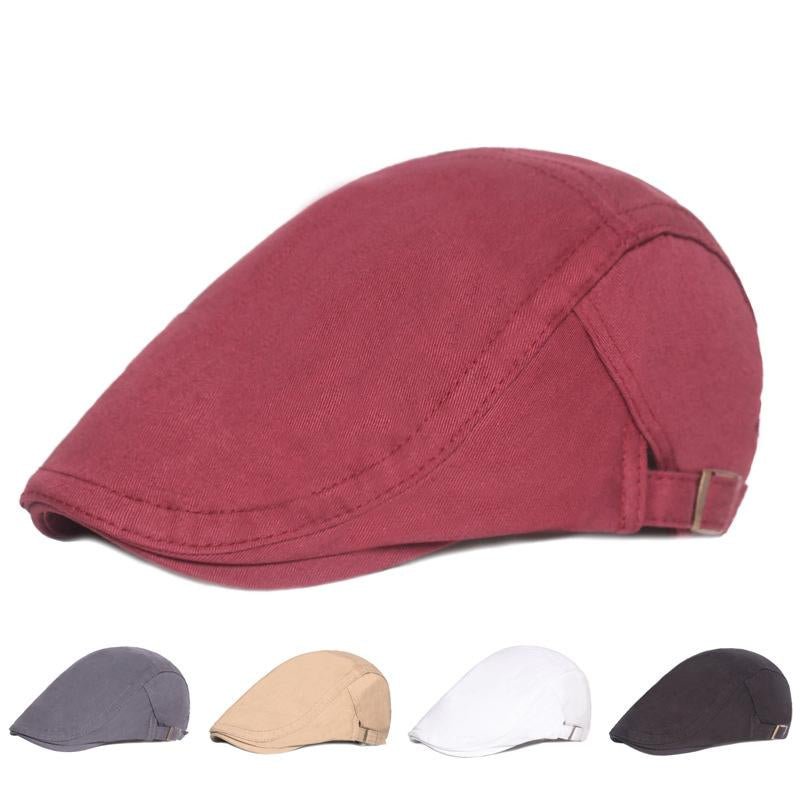 Solid Color Peaked Cap, Literary Youth Beret Flat Cap - Urban Caps